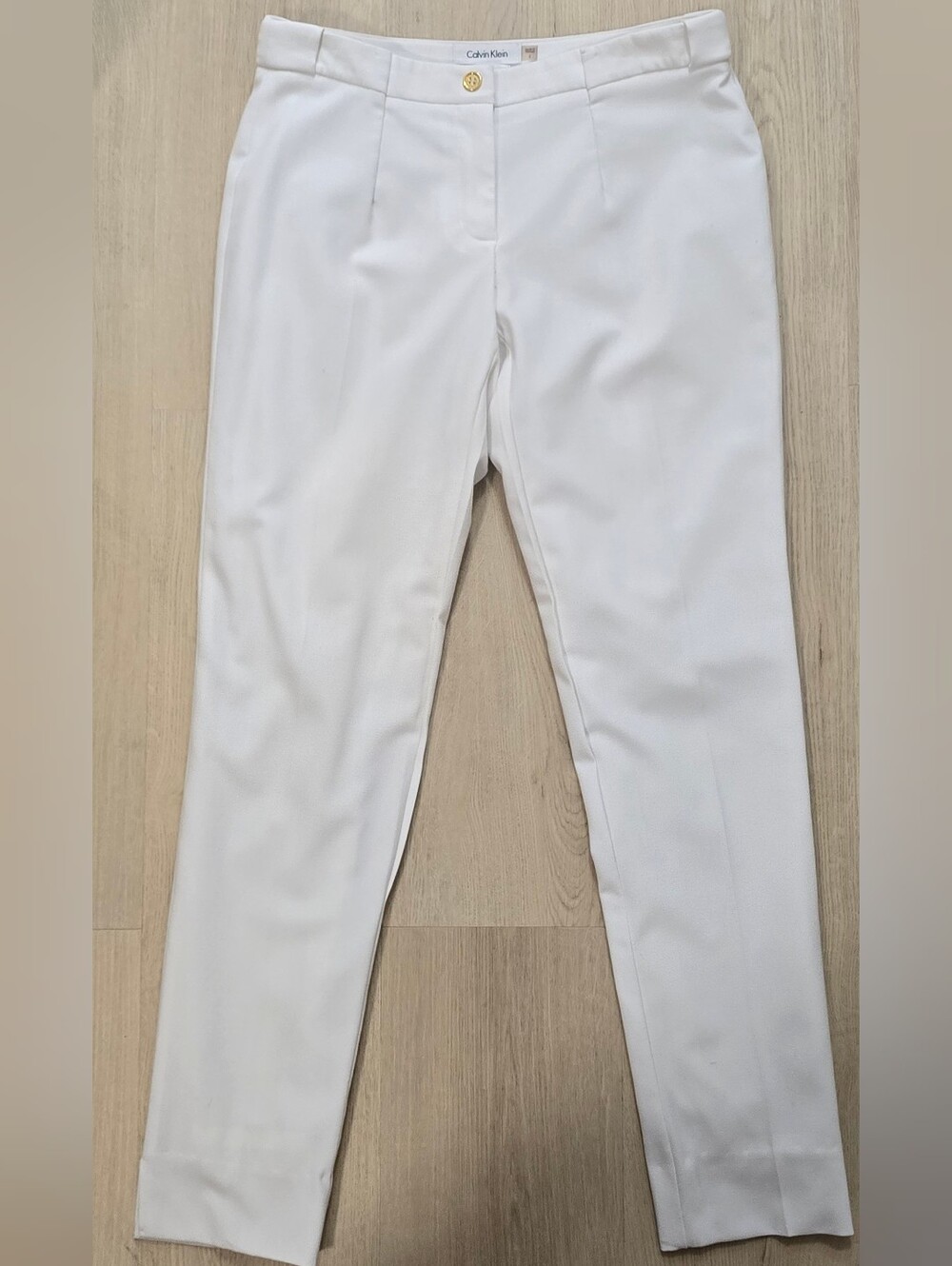 Calvin Klein Highline White Fully Lined Tailored Ankle Trousers Size 2